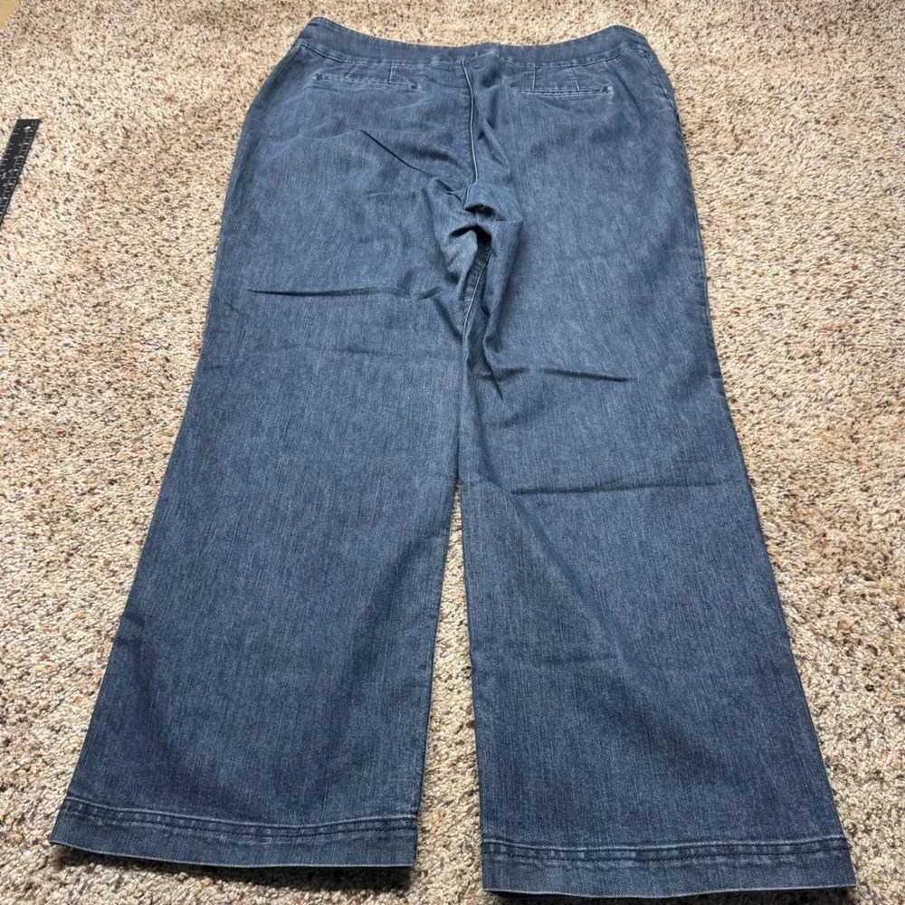 Chicos Platinum Wide Leg Denim Trouser Jeans Dark‎ Wash Blue Size 2.5 Regular
